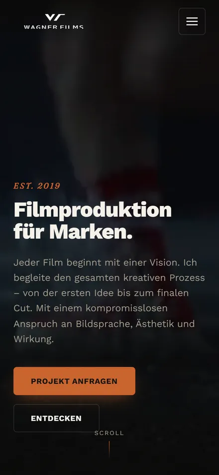 Startansicht der Vorschau für Wagner Films auf dem Handy